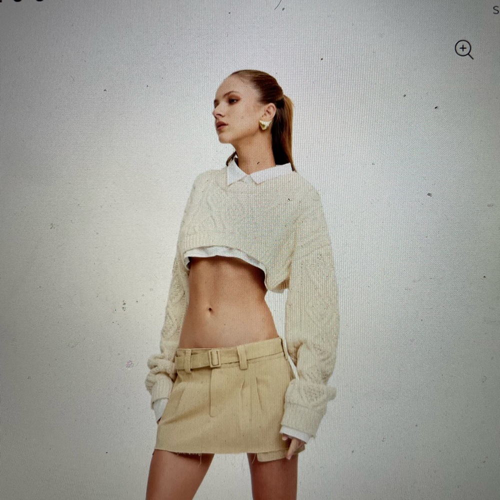 SONNY KNIT CROP CREAM
